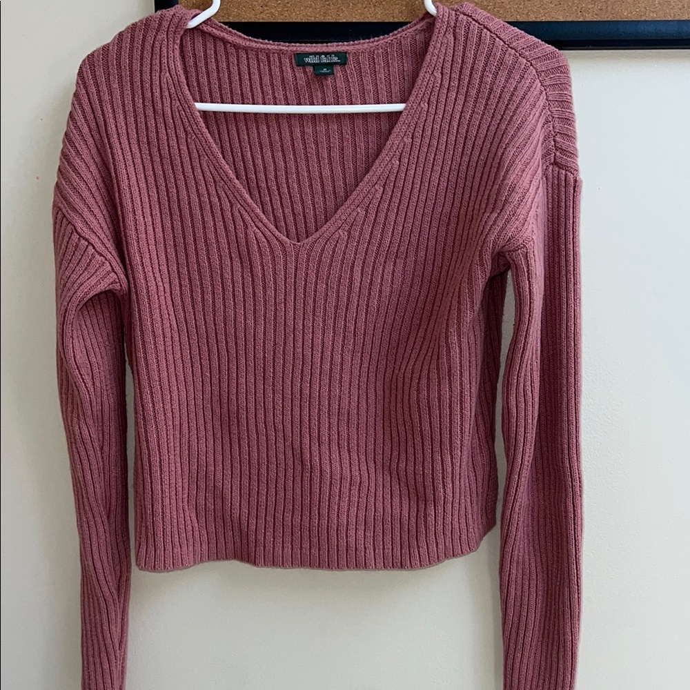 Wild Fable Ribbed Knit Sweater - Pink